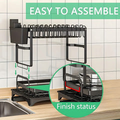 Black Metal Dish Rack – 2-Layer / 3-Layer